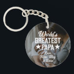 World’s Greatest Papa Photo Father’s Day Keychain<br><div class="desc">World’s Greatest Papa Photo Father’s Day Keychain</div>