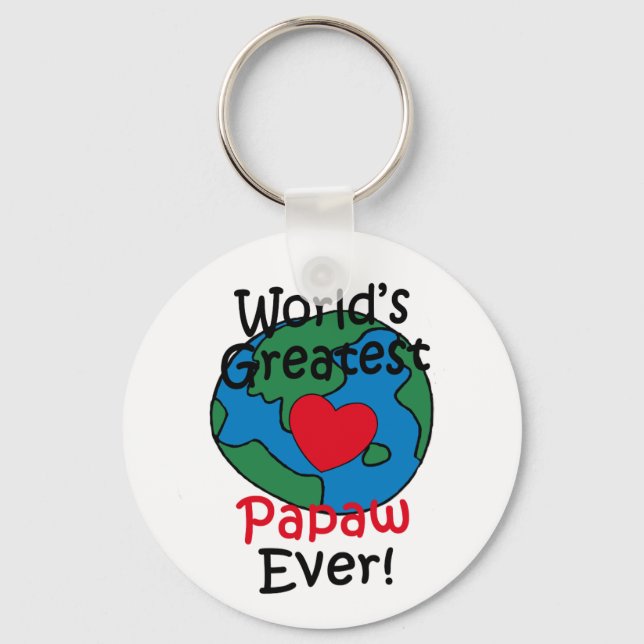World’s Greatest Papaw Heart Keychain (Front)