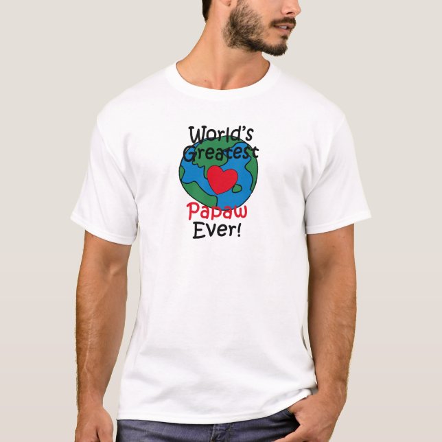World’s Greatest Papaw Heart T-Shirt (Front)
