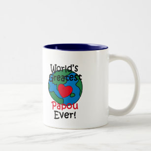 World’s Greatest Papou Heart Two-Tone Coffee Mug