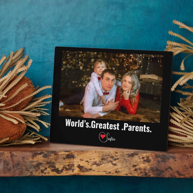  World’s Greatest Parents for Mom and Dad Plaque (Side)
