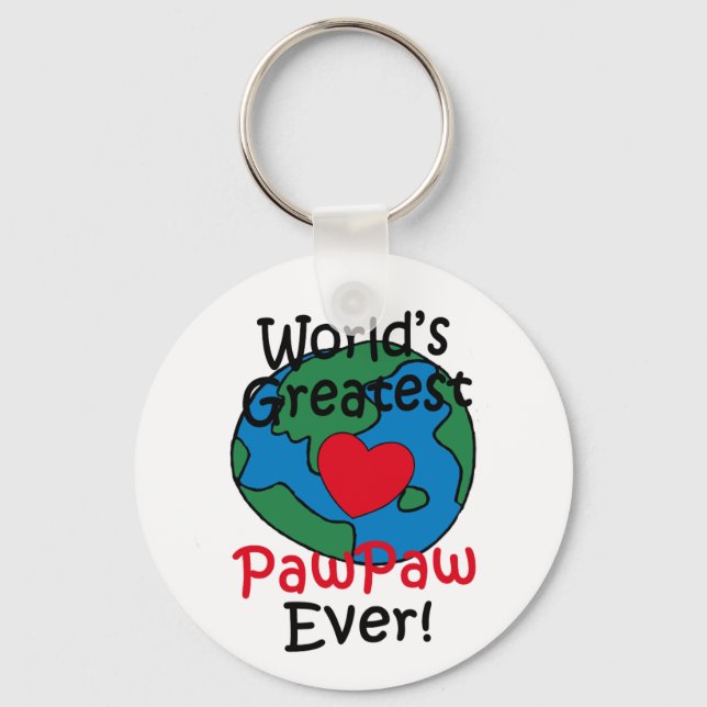 World’s Greatest PawPaw Heart Keychain (Front)