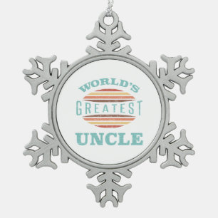 World’s Greatest Uncle Snowflake Pewter Christmas Ornament