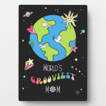 World’s Grooviest Mom Unique Hippie Retro Gift    