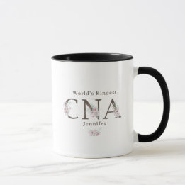 World’s Kindest CNA Floral Christmas Mug