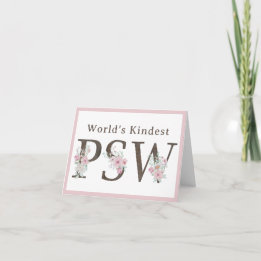 World’s Kindest PSW Floral Christmas Thank You Card
