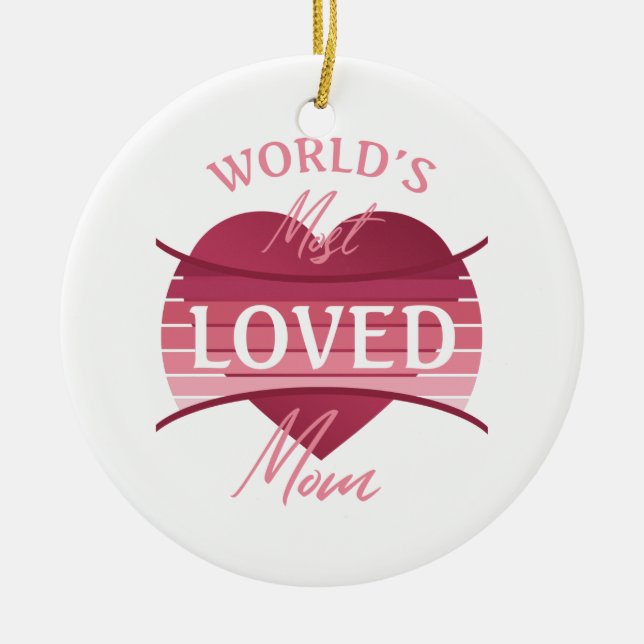 World’s Most Loved Mom Ceramic Ornament (Front)