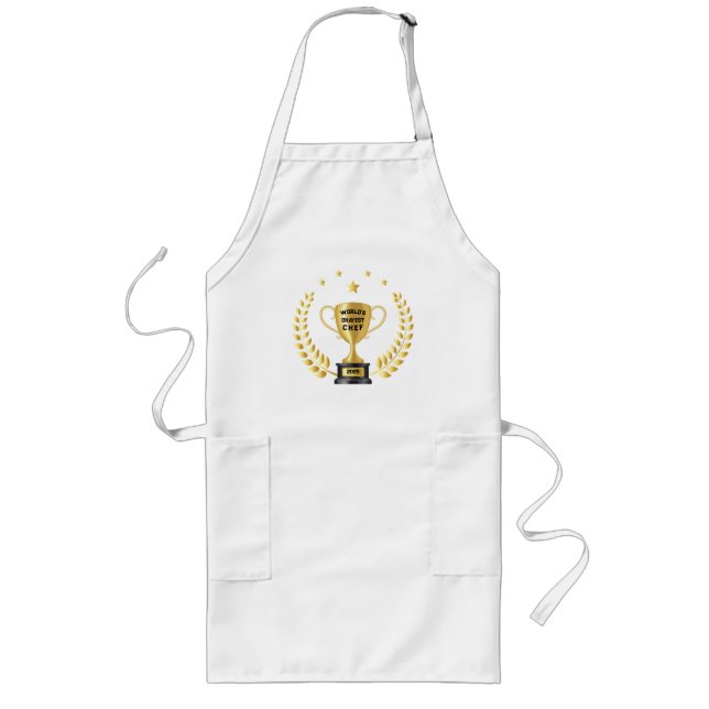 World’s Okayest Chef Personalized Trophy  Long Apron (Front)