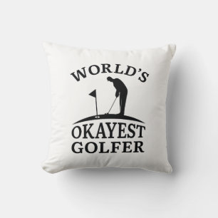World’s Okayest Golfer Throw Pillow
