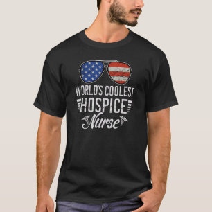 World´s Okayest Hospice Nurse American Flag Patrio T-Shirt
