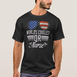 World´s Okayest OR Nurse American Flag Patriotic U T-Shirt