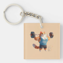 World’s Strongest Mom Cat Keychain