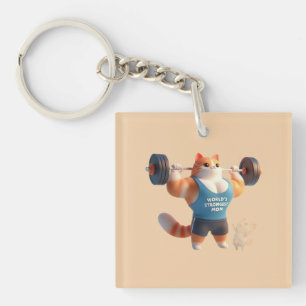 World’s Strongest Mom Cat Keychain