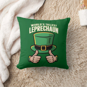 World’s Tallest Leprechaun Funny Irish Humour  Throw Pillow
