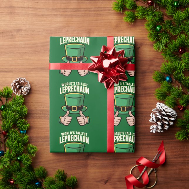 World’s Tallest Leprechaun Funny Irish Humour  Wrapping Paper (Holiday Gift)