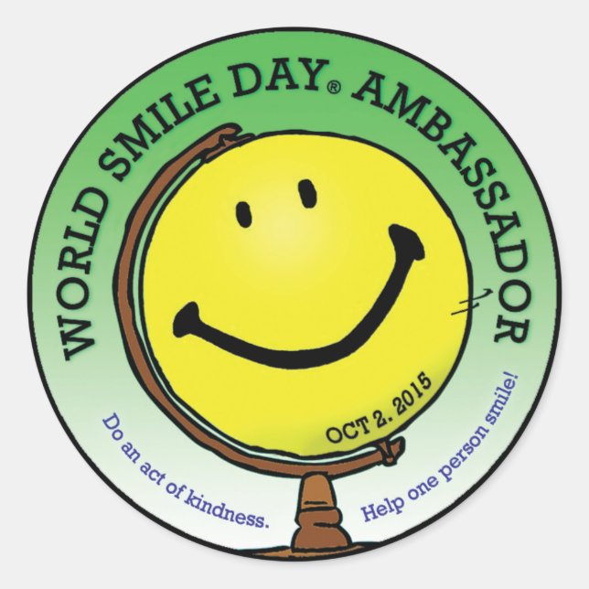 World Smile Day® 2015 Ambassador Stickers (Front)