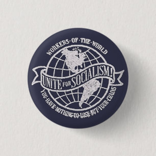 World Socialist Party of the United States badge 1 Inch Round Button