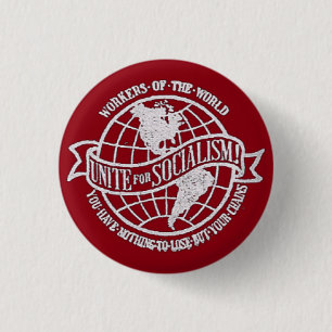 World Socialist Party of the United States red 1 Inch Round Button