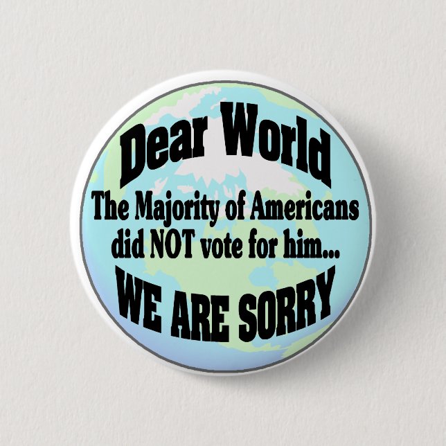 world sorry2 2 inch round button (Front)