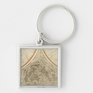 World south hemisphere map keychain