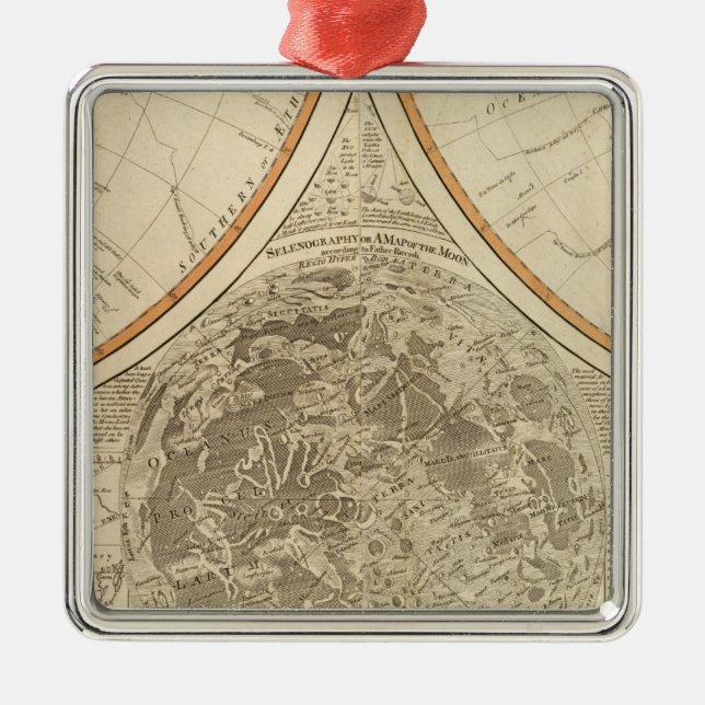 World south hemisphere map metal ornament (Front)