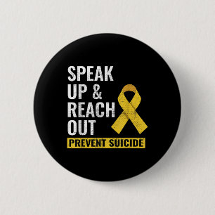 World Suicide Prevention Awareness Day Yellow Ribb 2 Inch Round Button