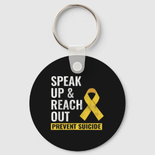 World Suicide Prevention Awareness Day Yellow Ribb Keychain