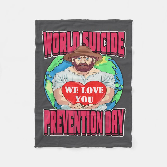 World Suicide Prevention Day Motivational Dad Sept Fleece Blanket (Front)