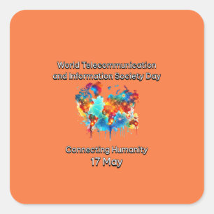 World Telecommunication & Information Society Day Square Sticker
