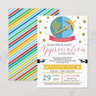 World Theme Professeur Appréciation Invitation