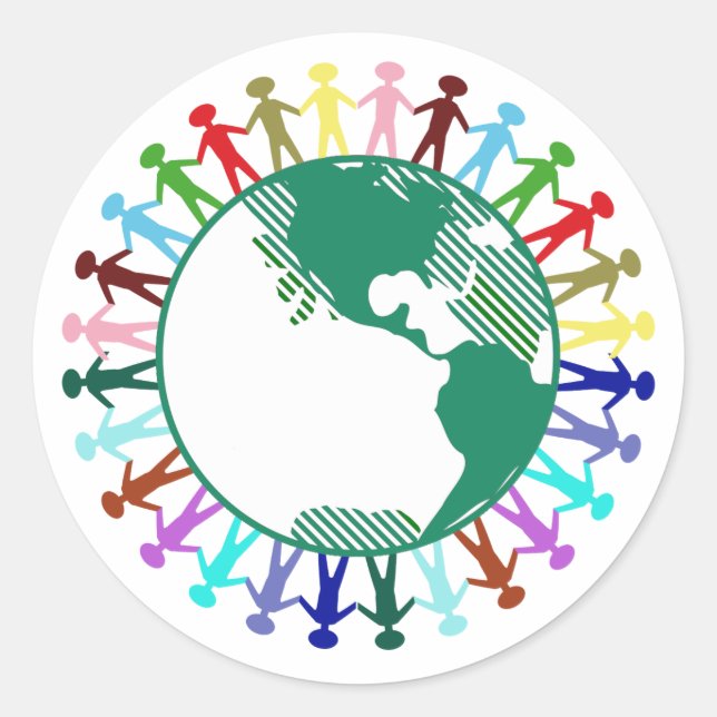 World Thinking Day * Diversity Classic Round Sticker (Front)