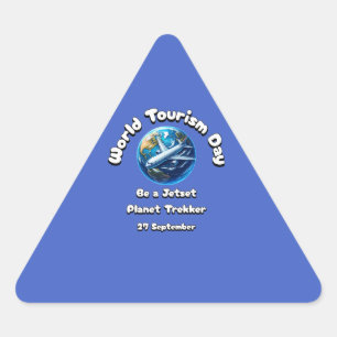 World Tourism Day. 27 September Triangle Sticker