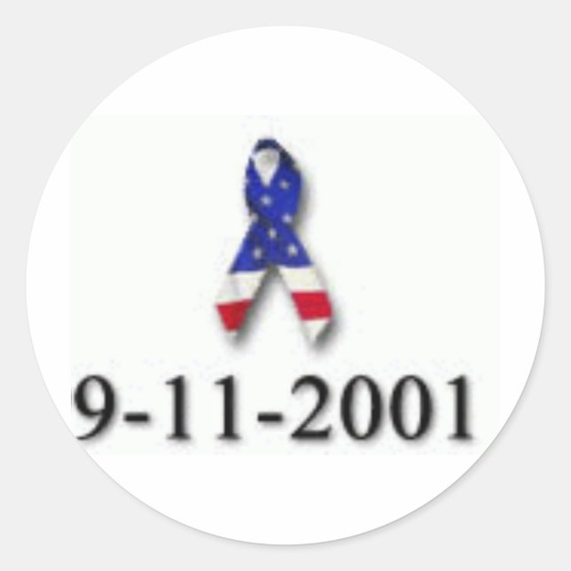 WORLD TRADE CENTER 9-11 DESIGN CLASSIC ROUND STICKER (Front)