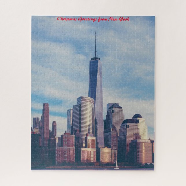 World Trade Center New York.Christmas Greetings Jigsaw Puzzle (Vertical)