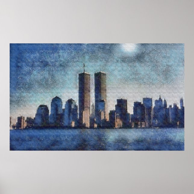 World Trade Centre in Pastels Poster (Front)