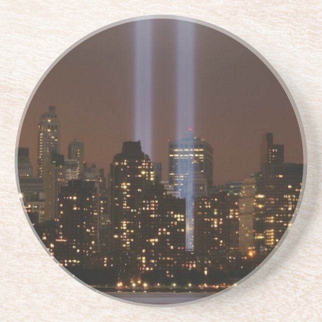 World trade centre tribute in light in New York. Coaster (Front)