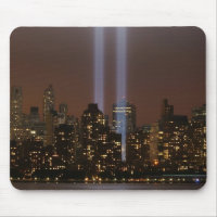 World trade centre tribute in light in New York.
