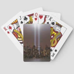 World trade centre tribute in light in New York. Playing Cards