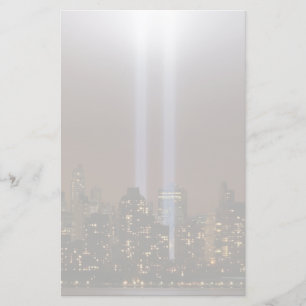 World trade centre tribute in light in New York. Stationery