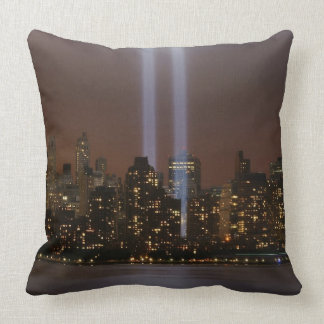 World trade centre tribute in light in New York. Throw Pillow