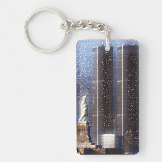 World Trade Centre twin towers stylized Keychain (Front)