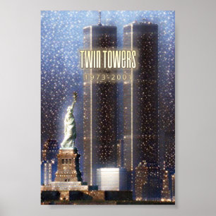 World Trade Centre twin towers stylized Poster
