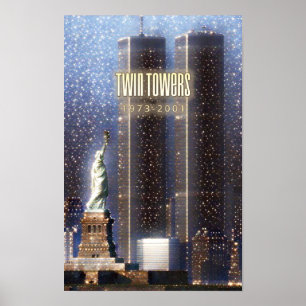 World Trade Centre twin towers stylized Poster