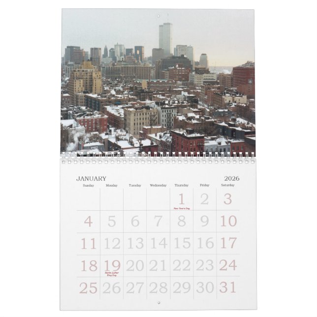 World trade centre type calendar (Jan 2026)