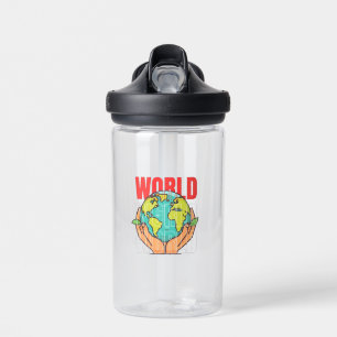 World – Travel Adventure Globe Design Water Bottle
