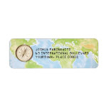 World Travel Compass Bar Bat Mitzvah<br><div class="desc">If your Bar or Bat Mitzvah has wanderlust or has already been more places in the world than you can count, a travel-themed celebration is perfect for them. This return address label takes that concept and makes it almost a "trompe l'oeil". A bronze compass imprinted with a Star of David...</div>