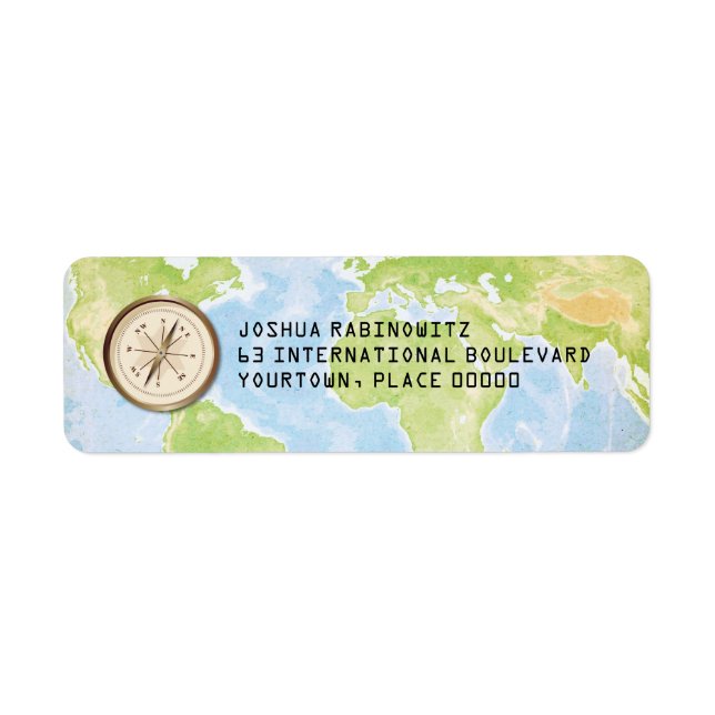 World Travel Compass Bar Bat mitzvah (Devant)