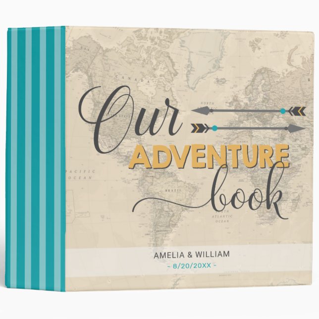 World Travel Destination Wedding Book Photo Album Binder (Front/Spine)