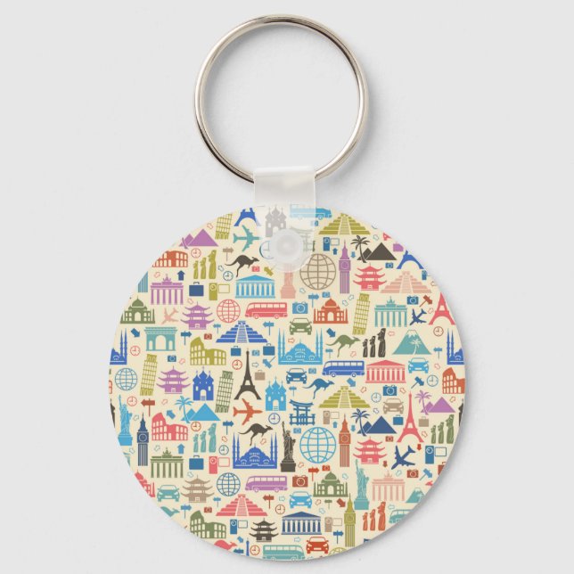 world travel keychain (Front)