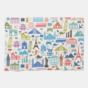 world travel kitchen towel